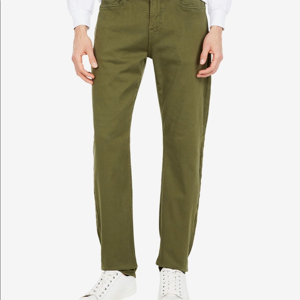 Mens 33 “Slimmy” 7 for All Mankind olive pants